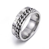 2021 Fashion New  Spinner Rings For Men Simple 8 Mm Width Stainless Steel Rotatable Men Rings Jewelry Gift - Gentcreate