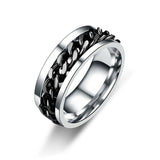 2021 Fashion New  Spinner Rings For Men Simple 8 Mm Width Stainless Steel Rotatable Men Rings Jewelry Gift - Gentcreate