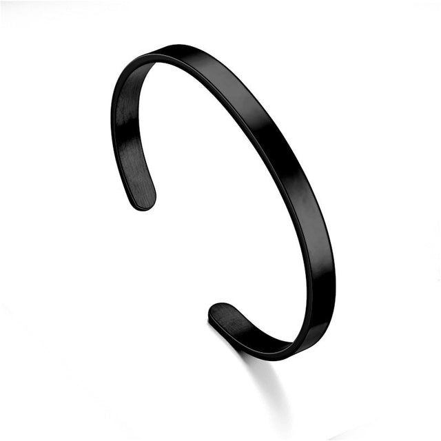 Bracelet manchette noir minimaliste Gentcreate