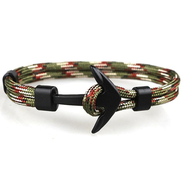 Pulsera Unisex De Cuerda Náutica - Cierre De Ancla, Muchos Colores, Hecha A Medida
