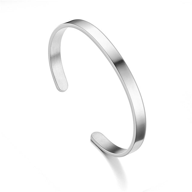 Bracelet manchette en argent minimaliste Gentcreate