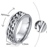 2021 Fashion New  Spinner Rings For Men Simple 8 Mm Width Stainless Steel Rotatable Men Rings Jewelry Gift - Gentcreate