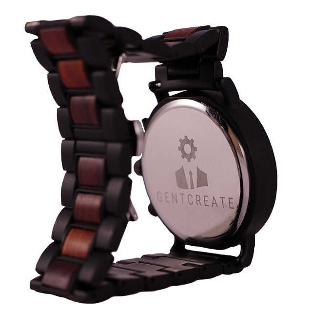 Montre en bois foncé en bambou "Suaviter"