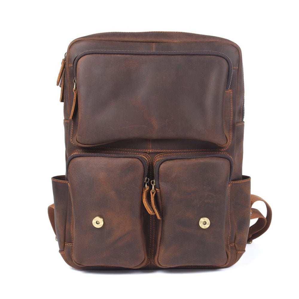 Brown Leather Backpack "Rex" - Gentcreate