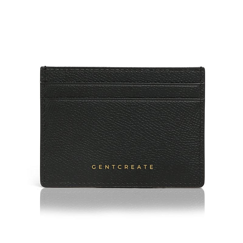 Leather Card Holder Epsom Pattern Black Color by Gentcreate