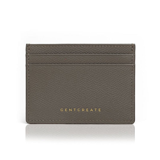 Leather Card Holder Epsom Pattern Gray Color by Gentcreate