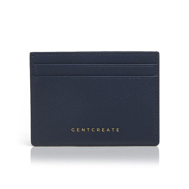 Porte-cartes en cuir bleu marine à motif Epsom par Gentcreate