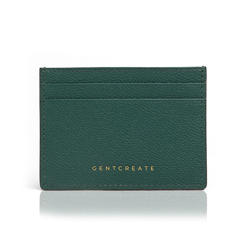 Leather Card Holder Epsom Pattern Teal Color by Gentcreate