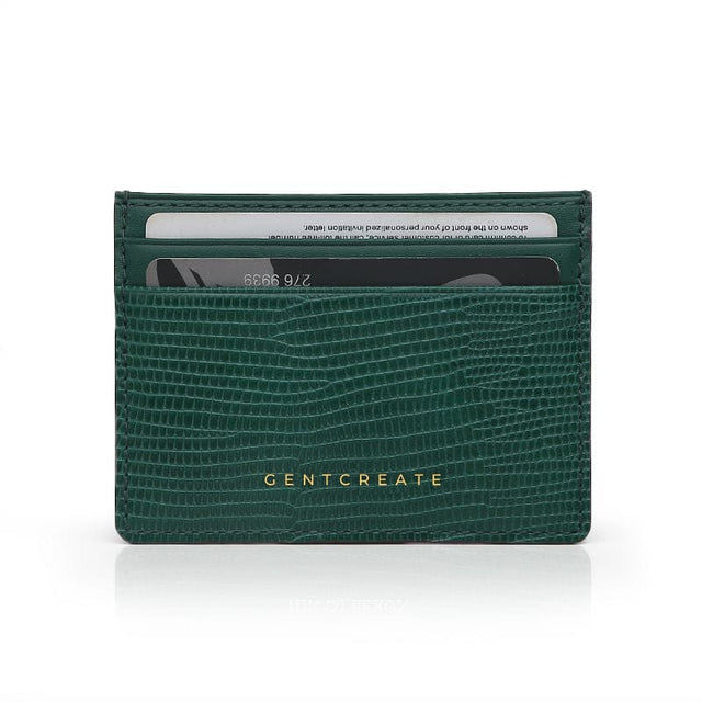 Porte-cartes en cuir vert à motif lézard par Gentcreate