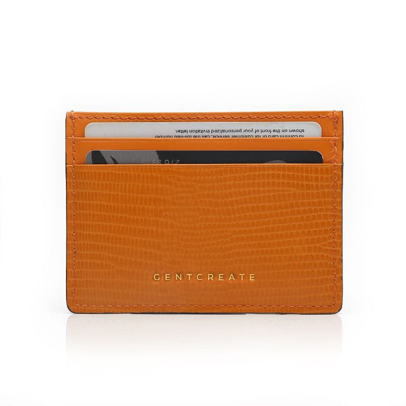 Leather Business Card Holder Lizard Pattern, Red Leather Business Card Holder Lizard Pattern, Red