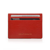 Leather Card Holder Lizzard Pattern Red Color by Gentcreate