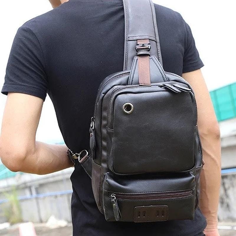 Leather Crossbody Backpack "Singularis" - Gentcreate