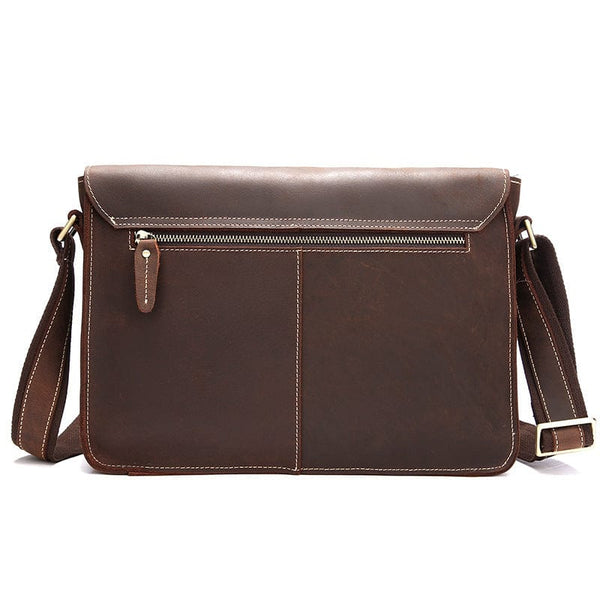 Brown Leather Crossbody Bag "Nuntius" - Gentcreate
