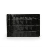 Crocodile Black Leather Money Clip Wallet By Gentcreate