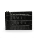 Crocodile Black Leather Money Clip Wallet By Gentcreate