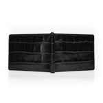 Crocodile Black Leather Money Clip Wallet By Gentcreate