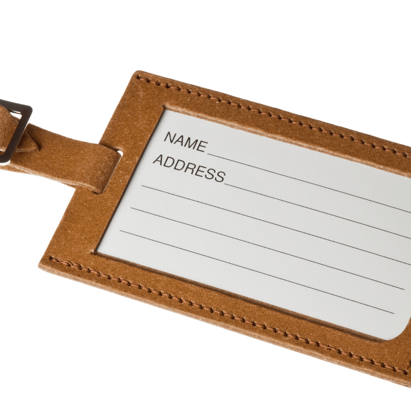 Brown Leather Tag For Bags And Backpacks - Gentcreate