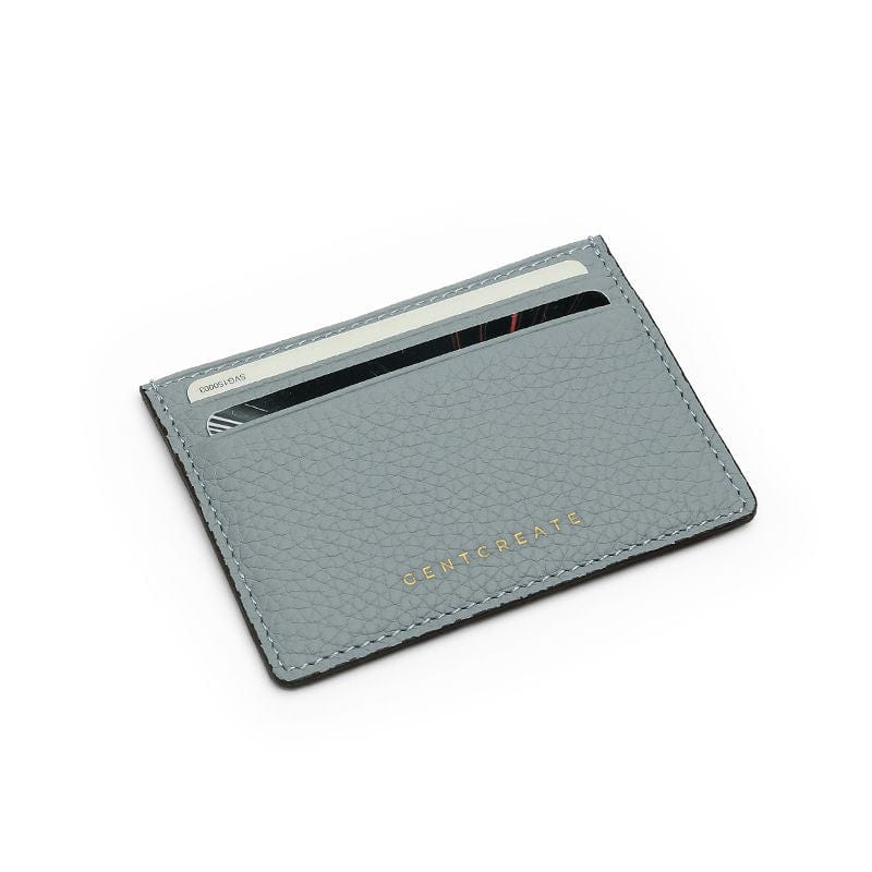 Light Gray Pebble Leather Card Holder By Gentcreate.jpg