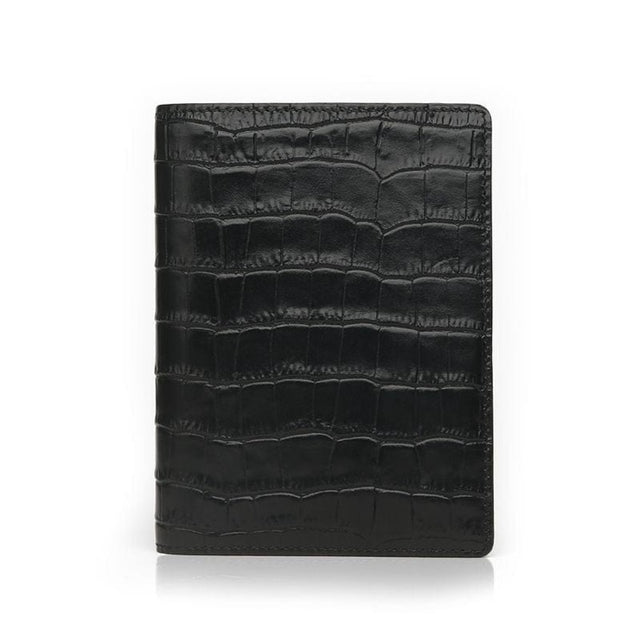 O.sun Black Faux Leather Passport Holder With Security Zipper, High Quality