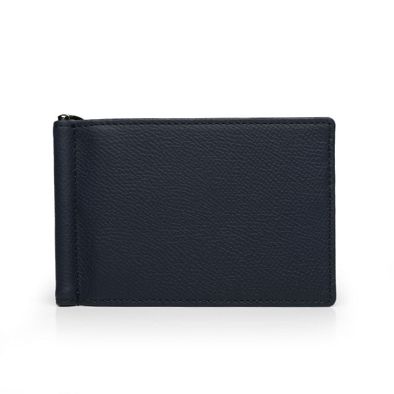 Navy Blue Thin Genuine Epsom Leather Wallet By GENTCREATE