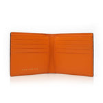 Orange Leather Bifold Wallet Lizard Pattern By Gentcreate