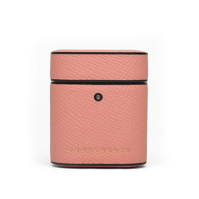 Pink Leather Airpods Case Epsom Pattern By GENTCREATE.jpg