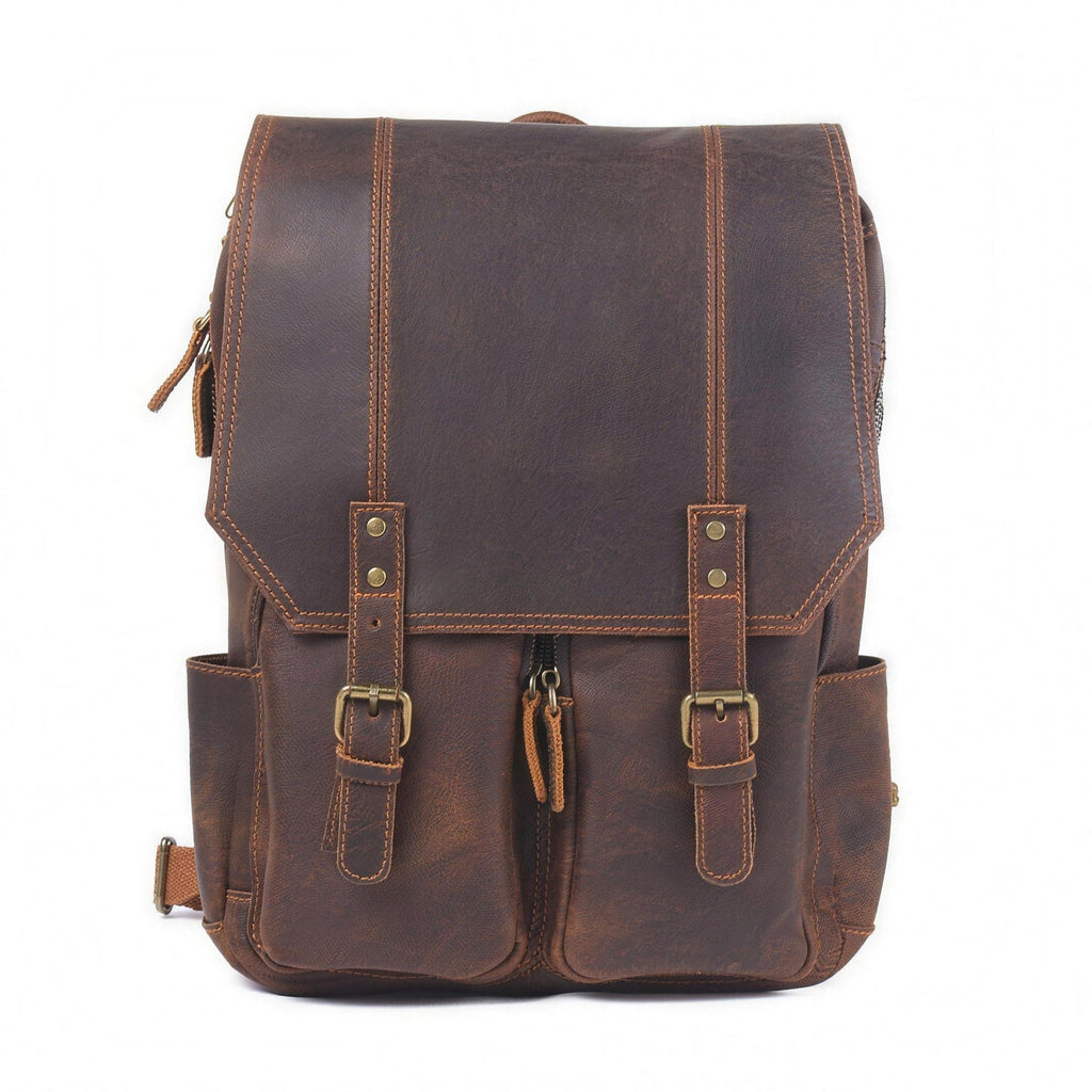 Brown Leather Backpack Rex, Brown 2026
