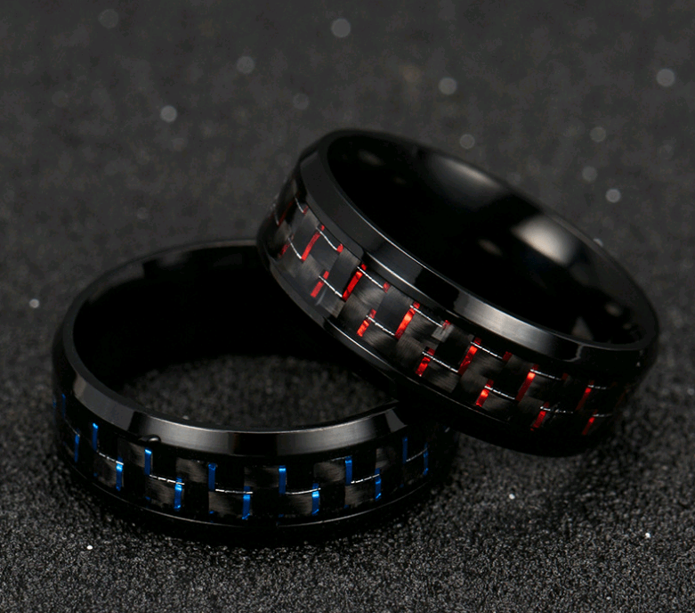 Black Carbon Fiber Ring - GENTCREATE