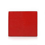 Red Leather Bifold Wallet Lizard Pattern By Gentcreate