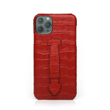 Red Matt Full Leather iPhone Case With Strap By Gentcreate