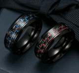 Black Carbon Fiber Ring - GENTCREATE