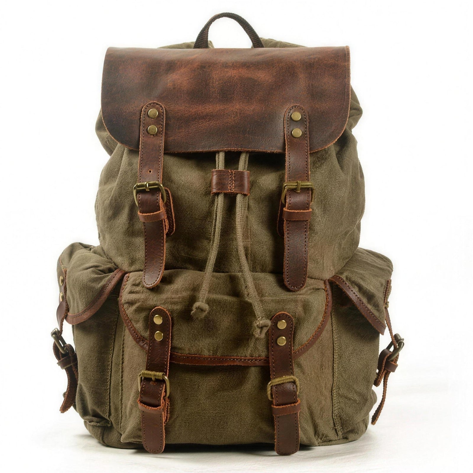 Waterproof Retro Backpack, Army Green