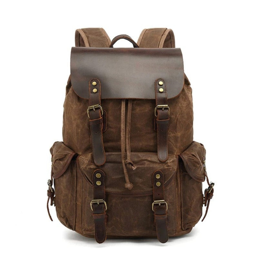 Brown Waterproof Retro Backpack - Gentcreate