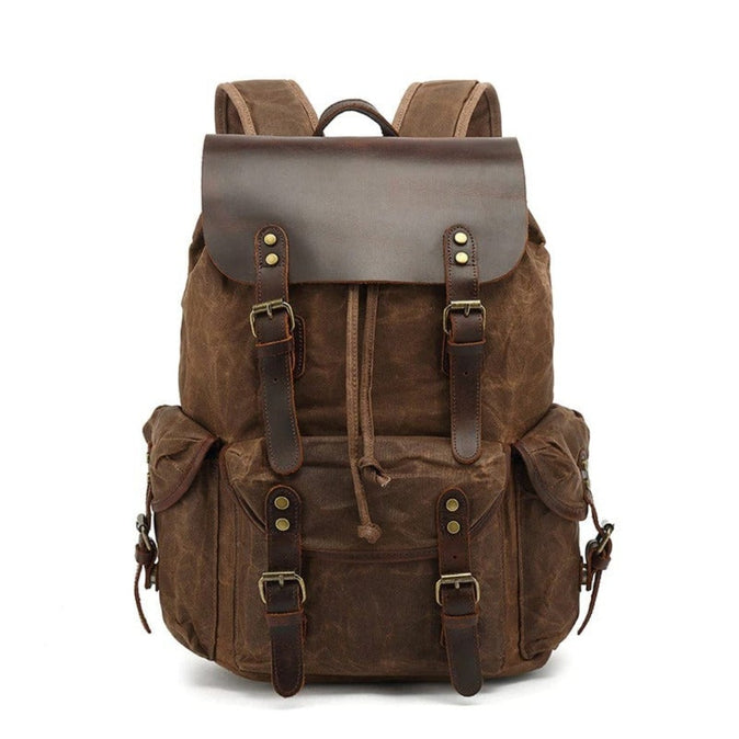 Brown Waterproof Retro Backpack - Gentcreate
