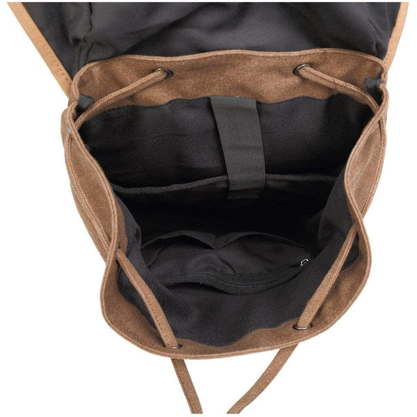 Retro Backpack "Esme" Dark Coffee Inside Compartments  - Gentcreate