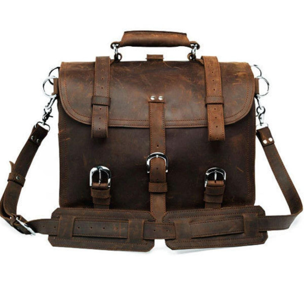 Leather Messenger Bag "Experientia"