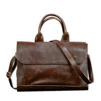 Vegan Leather Brown Messenger Bag- Gentcreate
