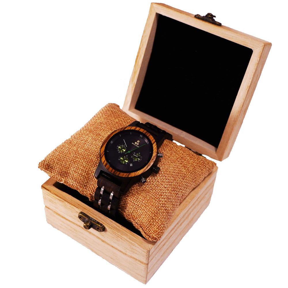 Black Wood Watch "Viridis"