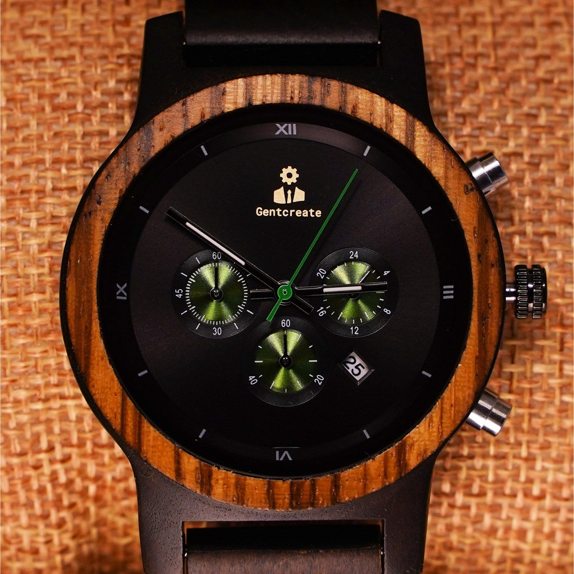 Black Wood Watch "Viridis"