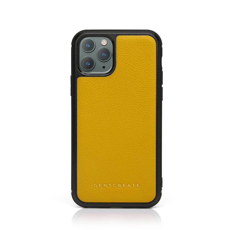 Yellow Epsom Leather iPhone Case By Gentcreate