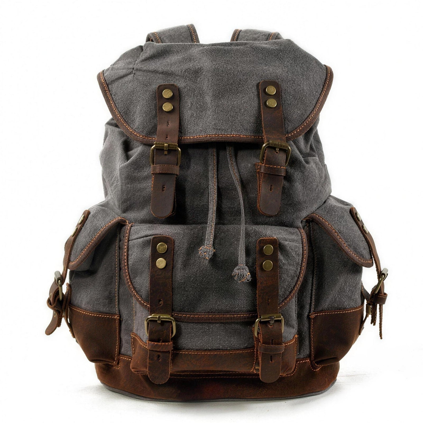 backpack leather canvas Waxed and a world map interior liner Waxed Canvas Backpack