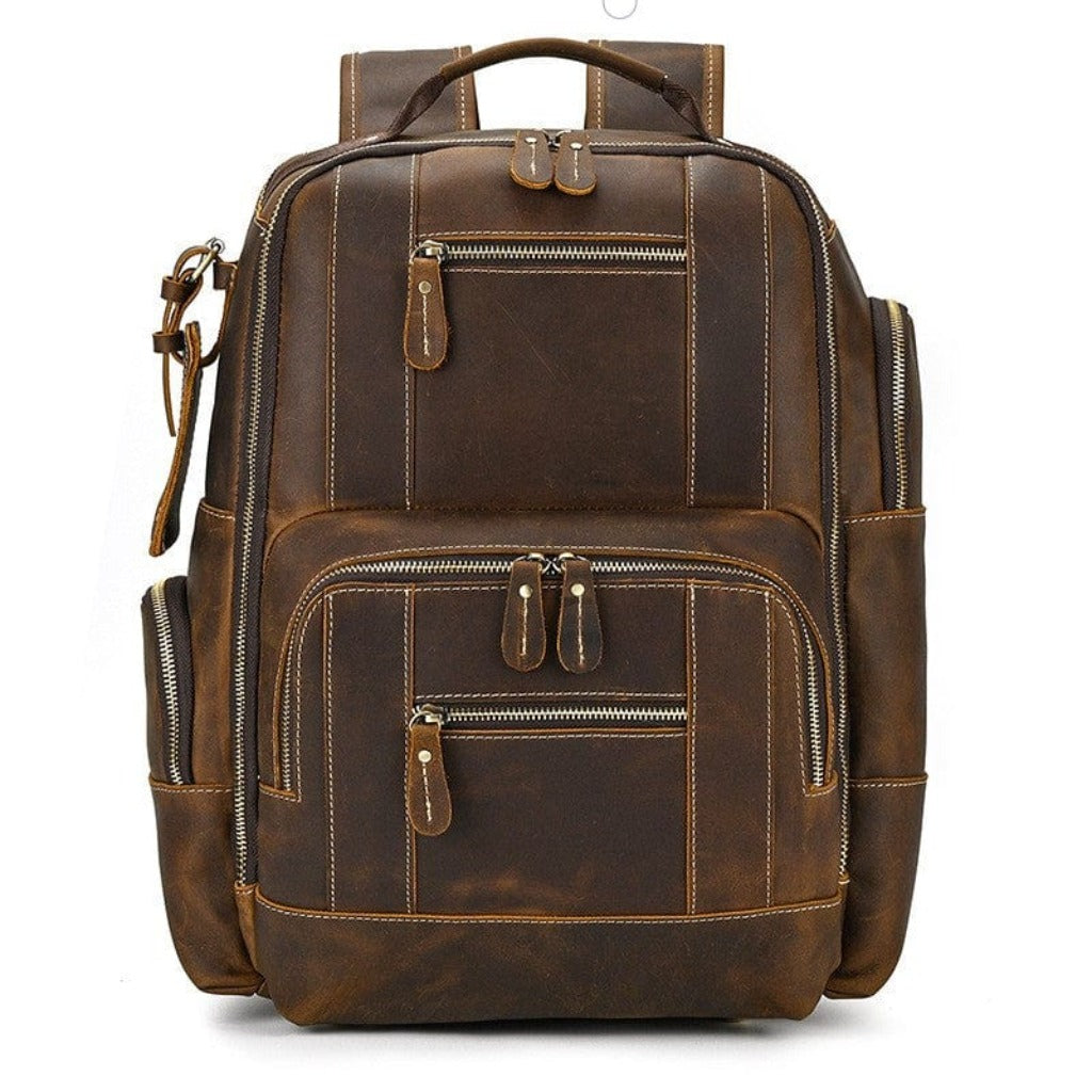 brown leather laptop backpacks Brown Leather Backpack Rex, Brown 2026
