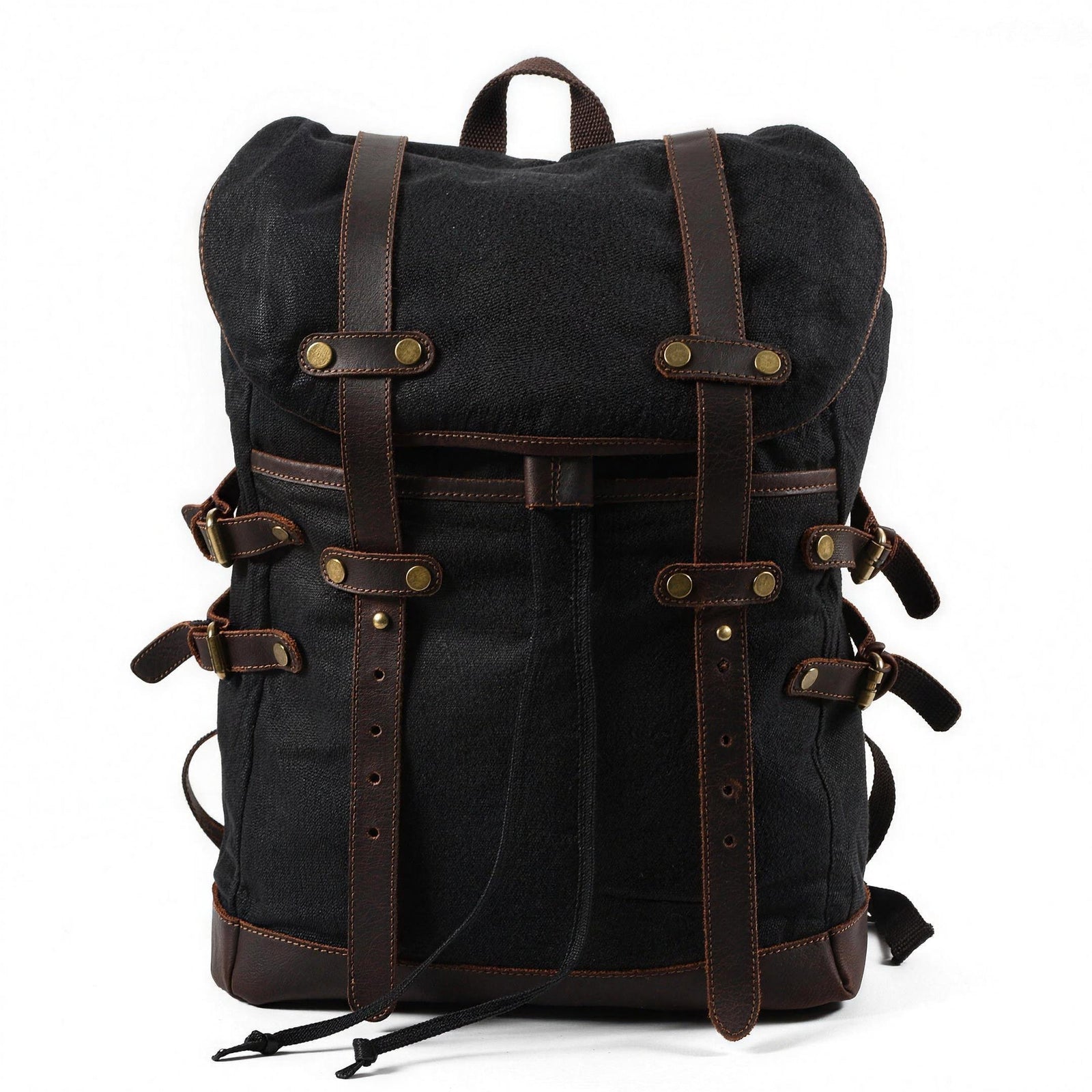Men's Retro Backpack Esme, Black — Travel Laptop Bag