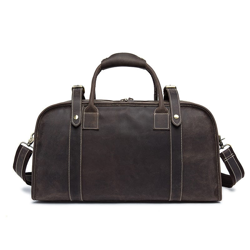 crossbody travel duffle bag Brown Leather Crossbody Bag Via, Dark Coffee