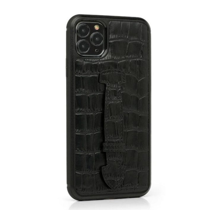 Matt Crocodile iPhone Case With Strap | Rubber Edge