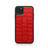 Matt Crocodile iPhone Case With Strap | Rubber Edge