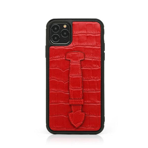 Finger Strap Case for iPhone 13 Pro in Genuine Calfskin