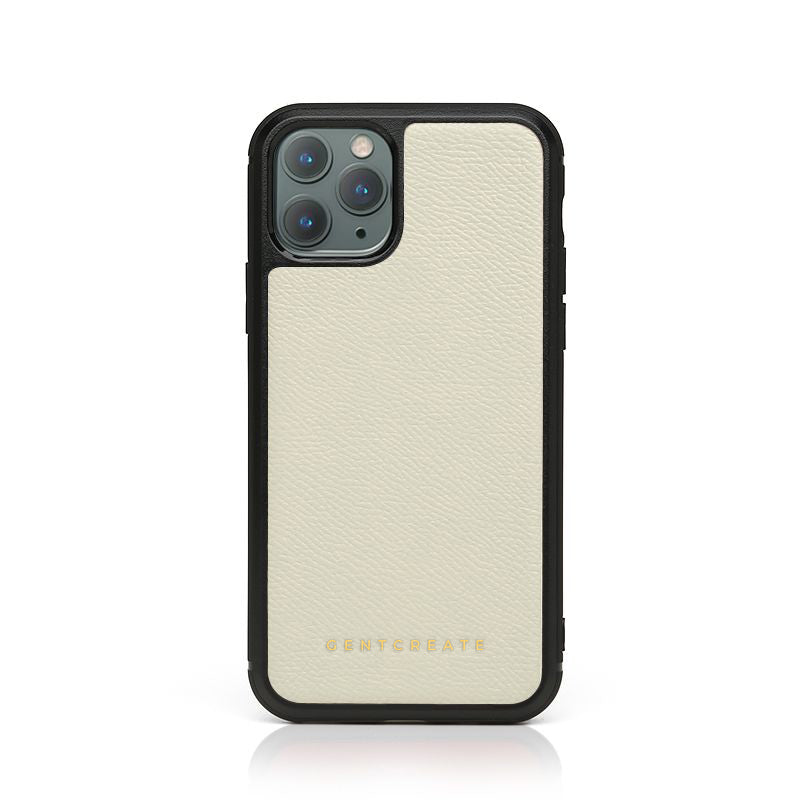 Creamy White Epsom Leather iPhone Case By Gentcreate
