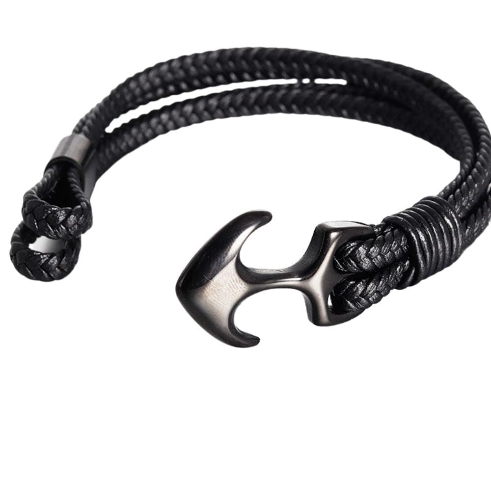 Leather Anchor Bracelet "Nauta" - GENTCREATE