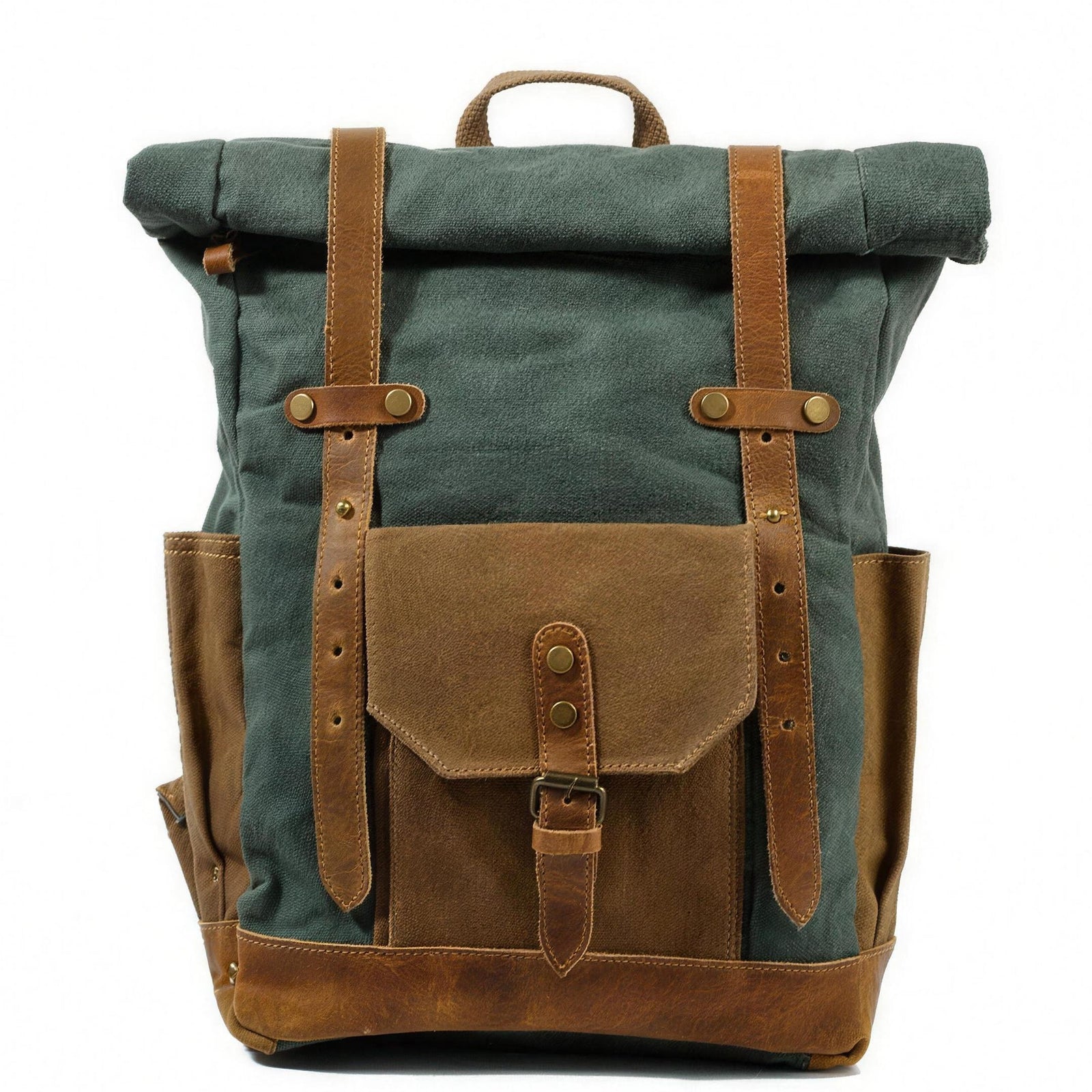 canvas leather vintage backpack Men's so a single broken thread cannot unzip the seam Retro Vintage Canvas Backpack Antiqua,